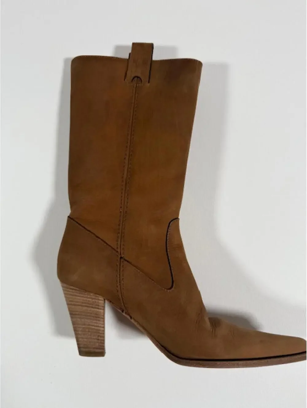 Michael Kors Womens Tan Leather Heeled Western Boots Size 7M